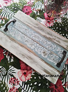 vintage kriedová farba - handmade podnos z dreva